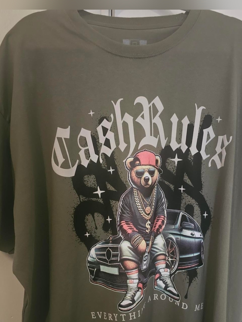 Hustler Hollywood Olive Graphic Logo Tee